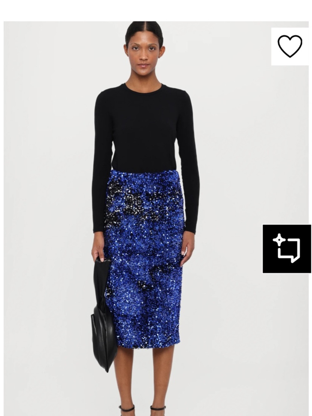 Blue Sequin Pencil Skirt - Sleek Evening Style